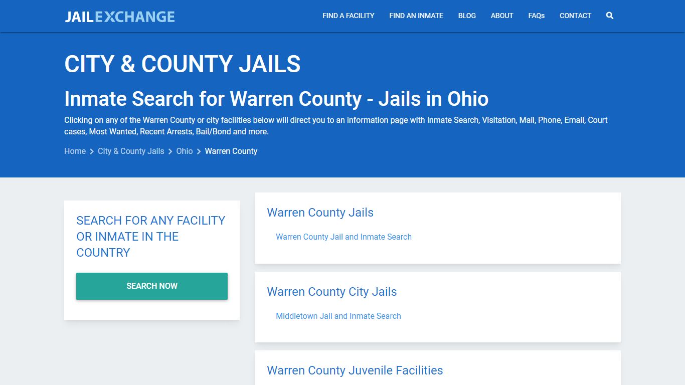 Inmate Search for Warren County | Jails in Ohio - Jail Exchange